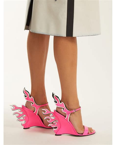 sandali infradito in coccodrillo prada|Prada Flame Wedge Shoes: The Heels Everyone Wants This .